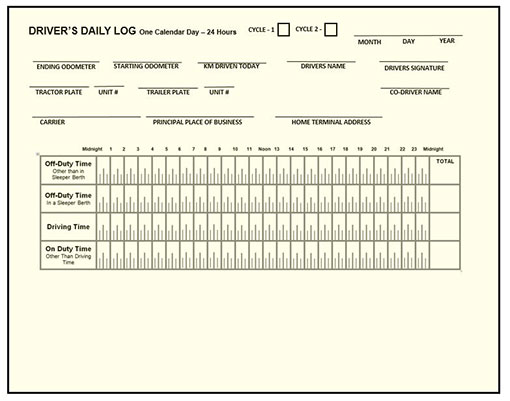 Drivers Daily Logbook 